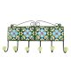 Turquoise Flower Ceramic Tile Hook